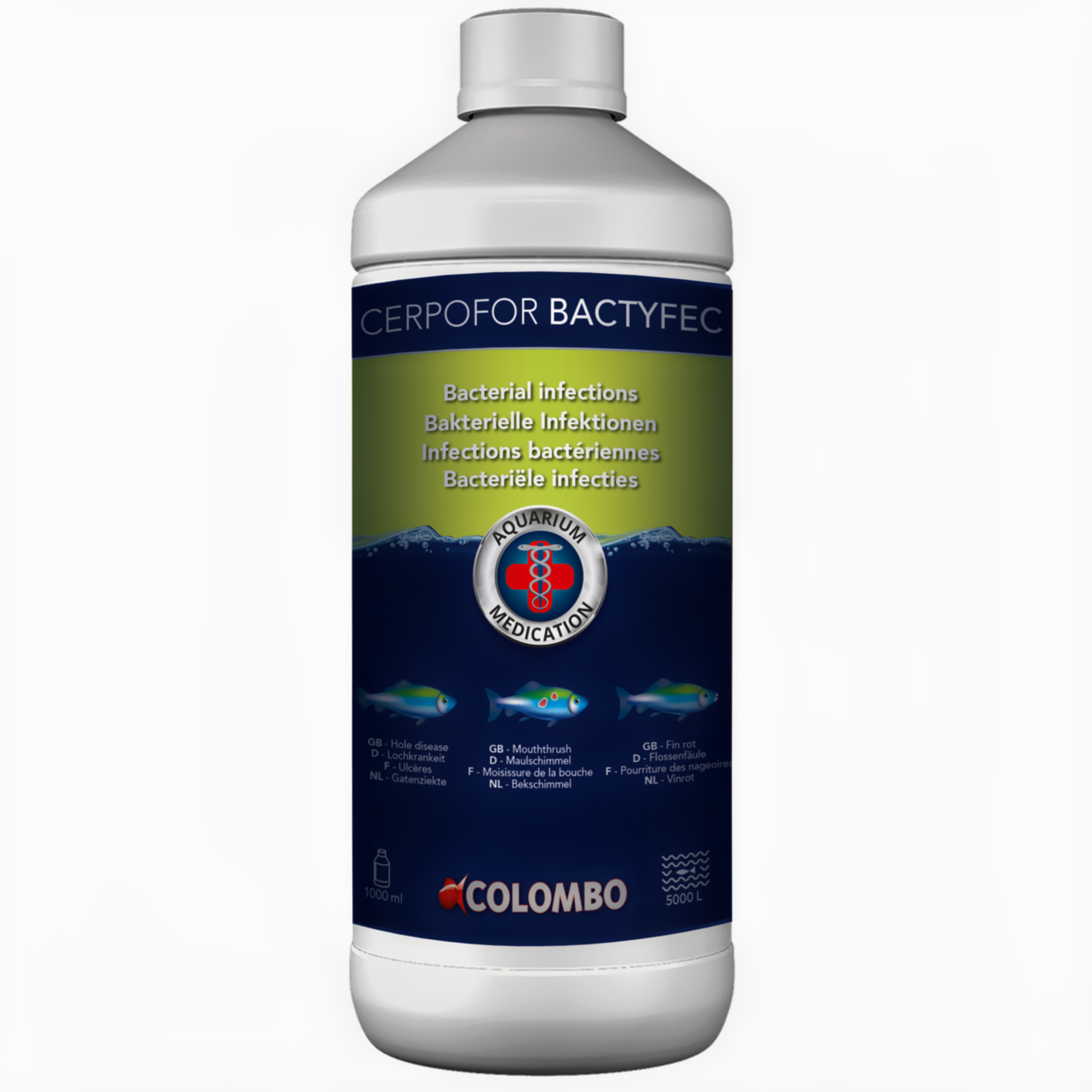 Cerpofor Bactyfec 1000 ml-5000 l Bottle, Water Bottle, Animal, Fish, Sea Life