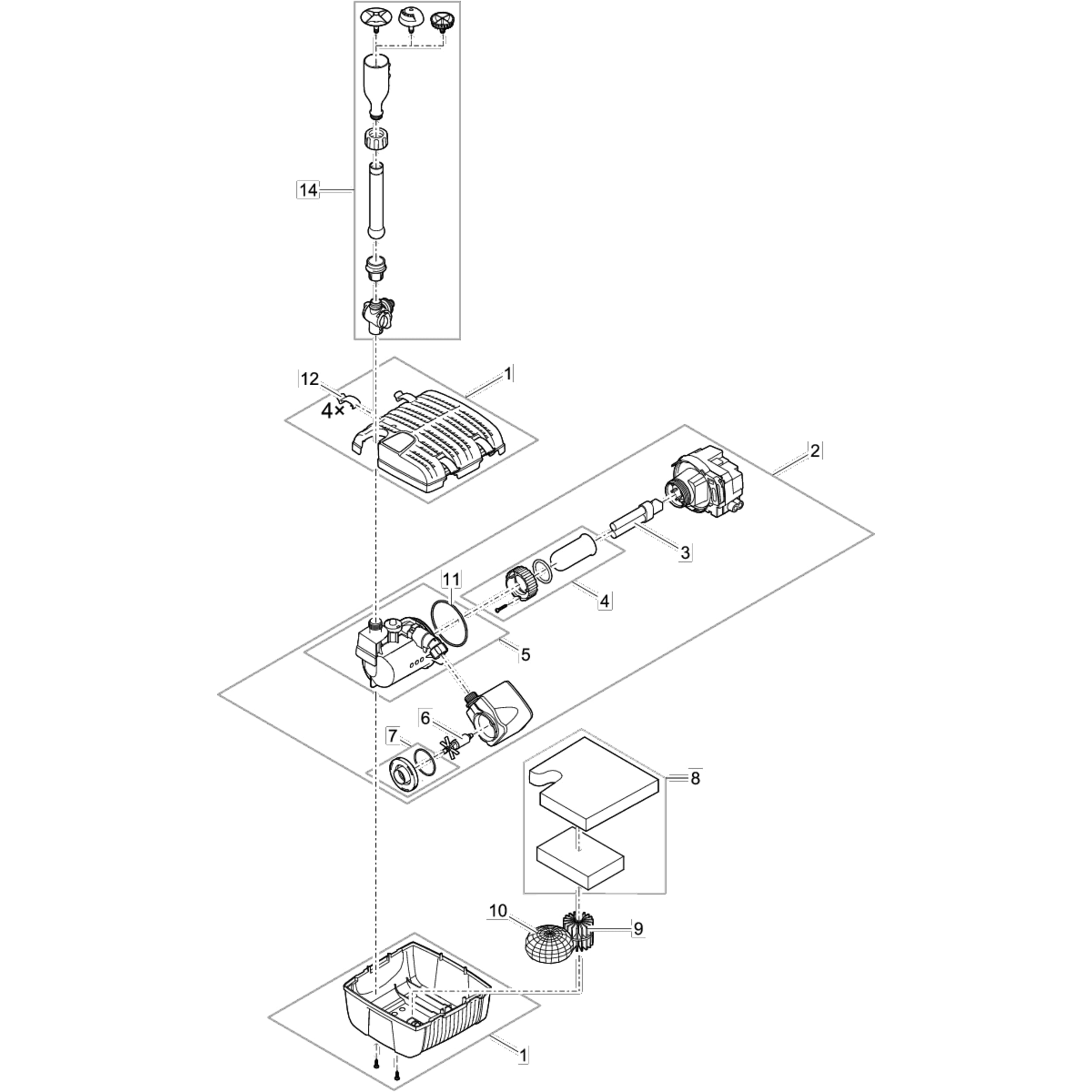 Ersatzset Clipse Filtral - Oase-Ersatzteile CAD Diagram, Diagram
