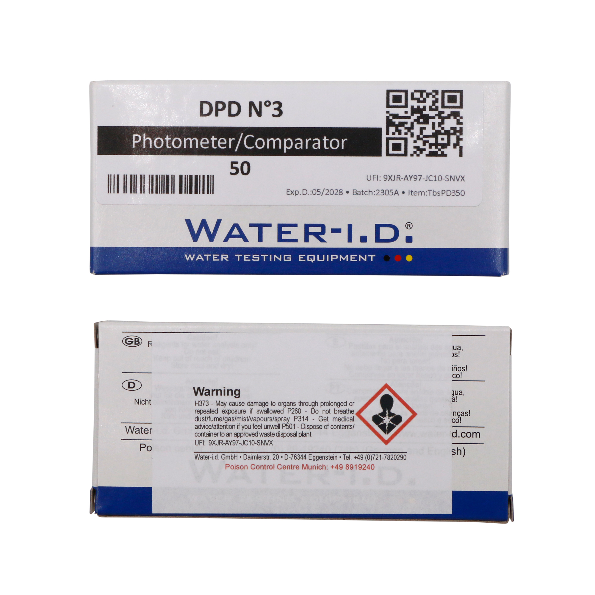 50 Tabletten DPD N°3 (gebundenes Chlor) für Poollab 2.0 QR Code