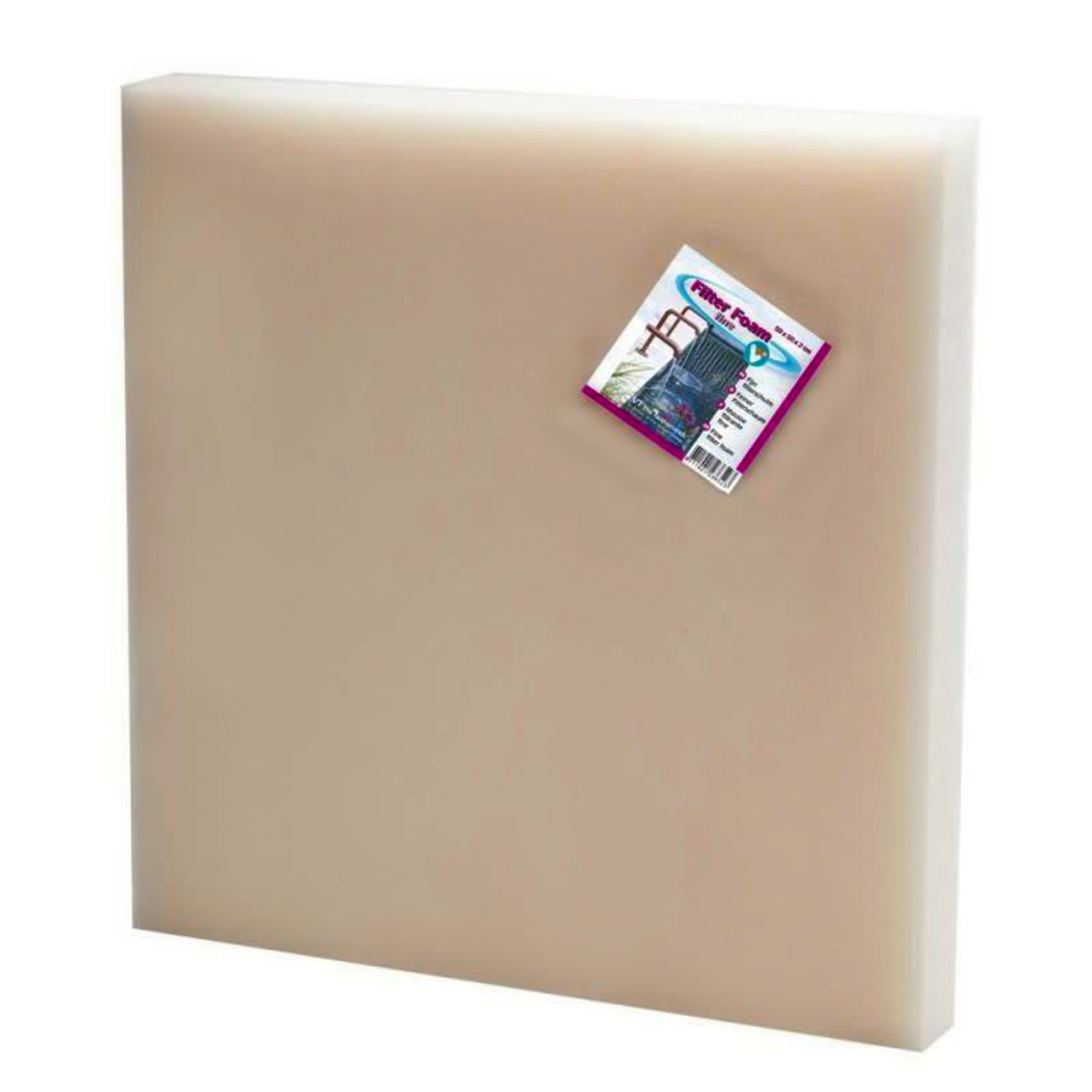 Filterschaum 50 x 50 x 2 cm weiß - fein