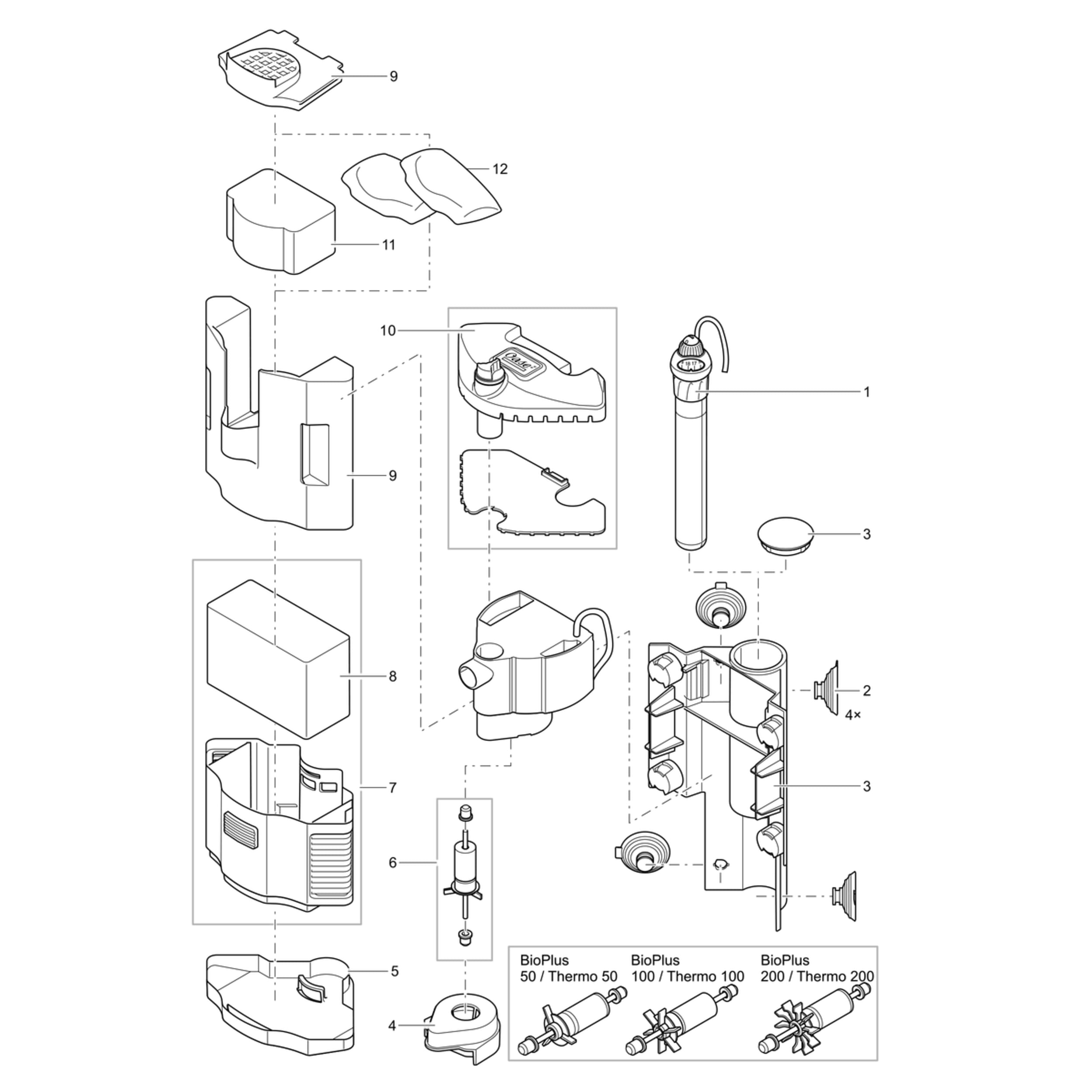 BioPlus Ersatz-Pumpendeckel CAD Diagram, Diagram