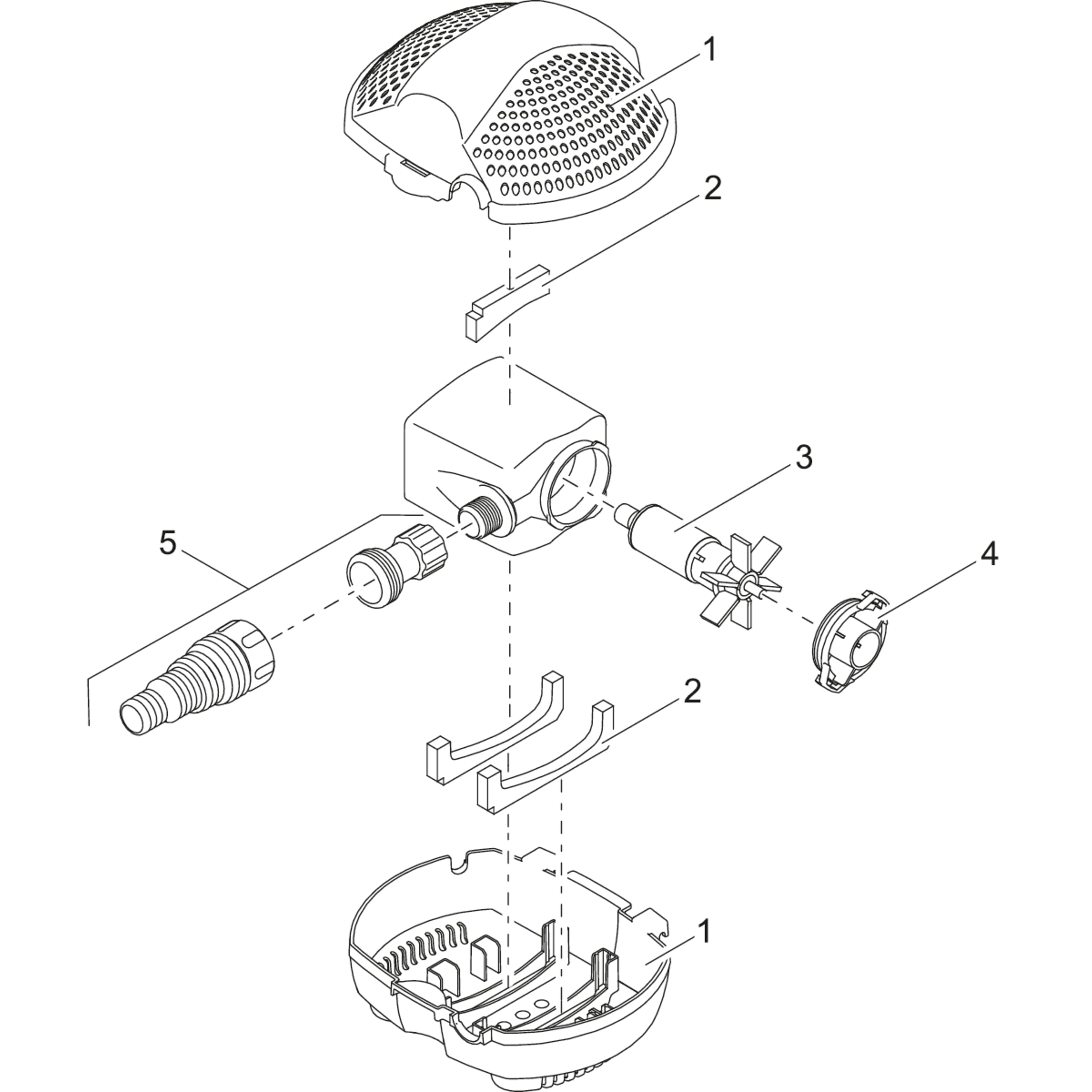 Ersatz Schlauchtüllen PondoMax 1500/2500 - Oase-Ersatzteile Machine, Spoke, CAD Diagram, Diagram, Wheel