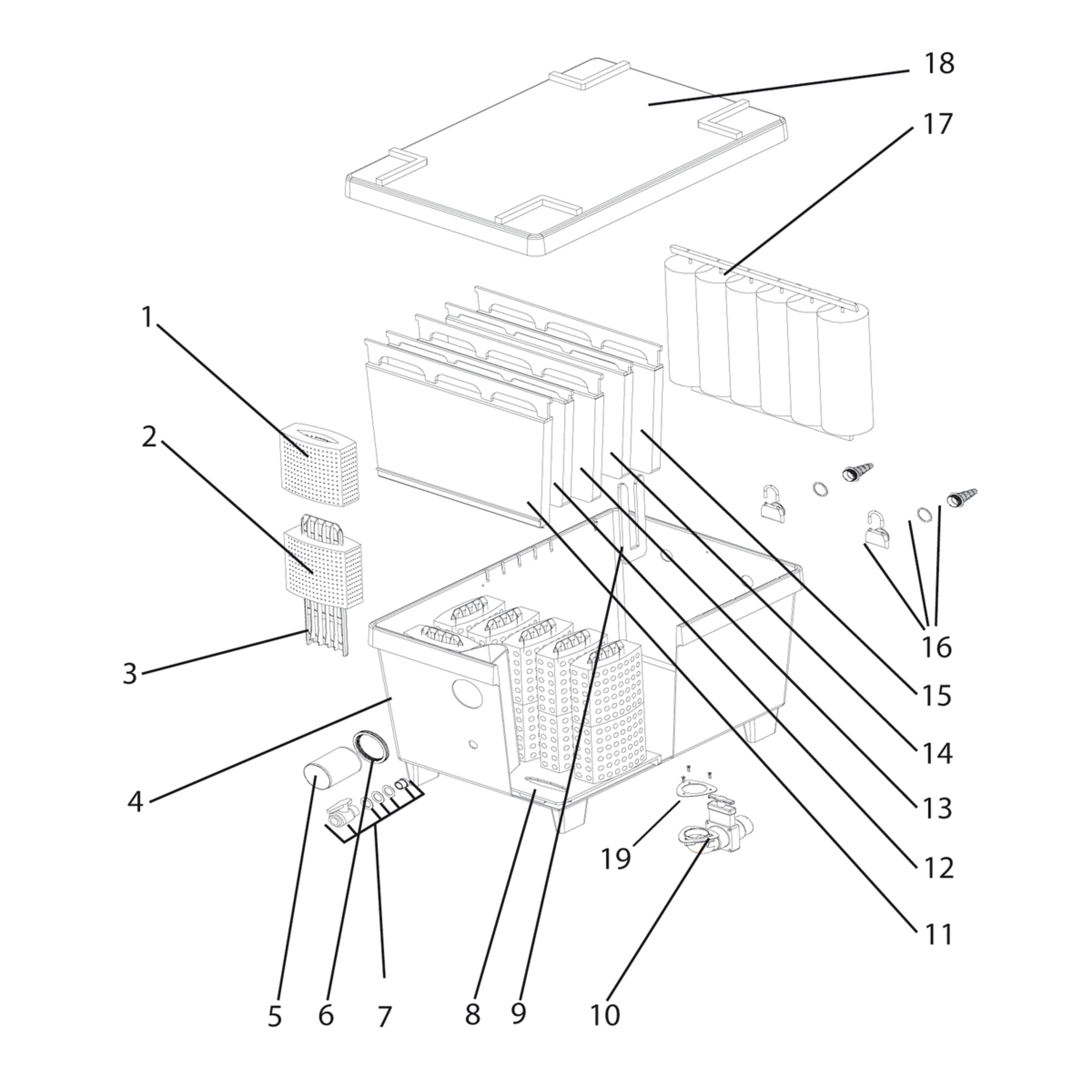 Ablaufeinheit BioTec 30 - Oase-Ersatzteile CAD Diagram, Diagram